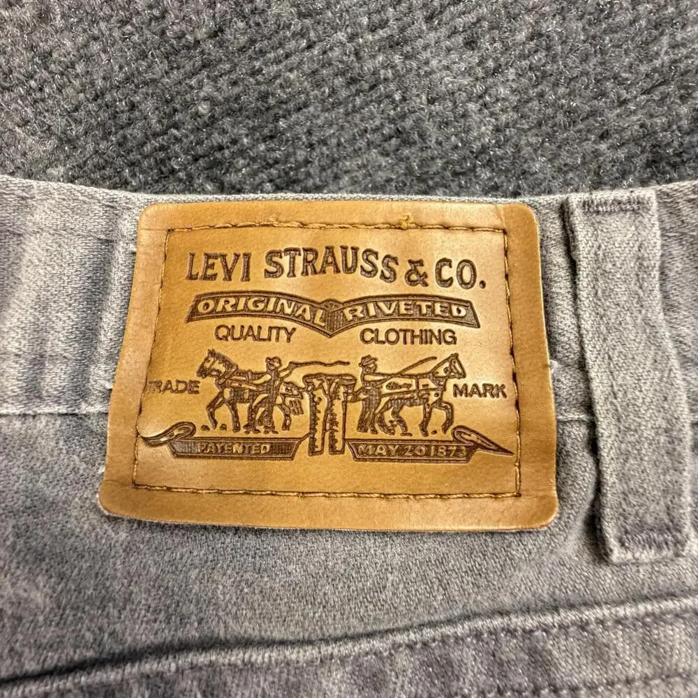 Levis Action Slacks Mens 44x30 Gray Twill Straight Leg Vintage Trousers #1246